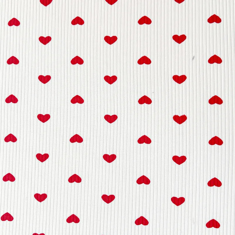 Flower Printed Ribbed Knit Fabric By The Yard