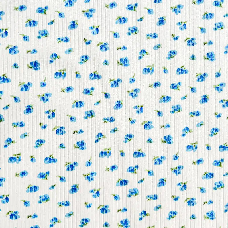 Flower Printed Ribbed Knit Fabric By The Yard