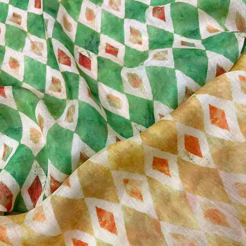 Geometric Printed Ramie Fabric By The Yard