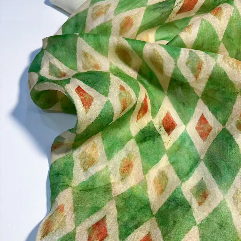 Geometric Printed Ramie Fabric By The Yard