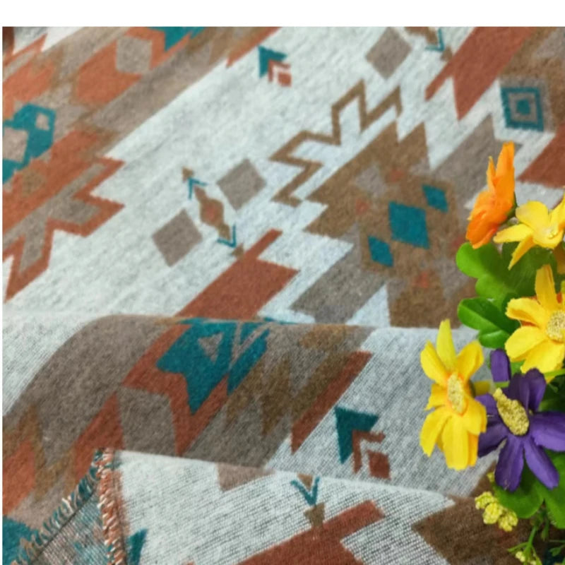 Geometric Totem Retro Western Fabric by the Yard