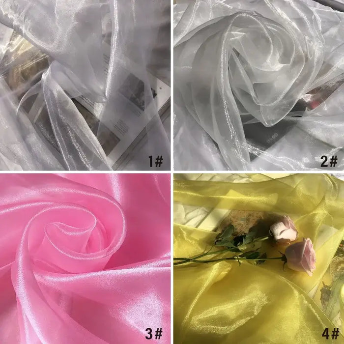 Glitter Shiny Organza Sheer Fabric By The Yard-Longan Craft