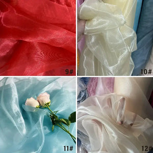 Glitter Shiny Organza Sheer Fabric By The Yard-Longan Craft