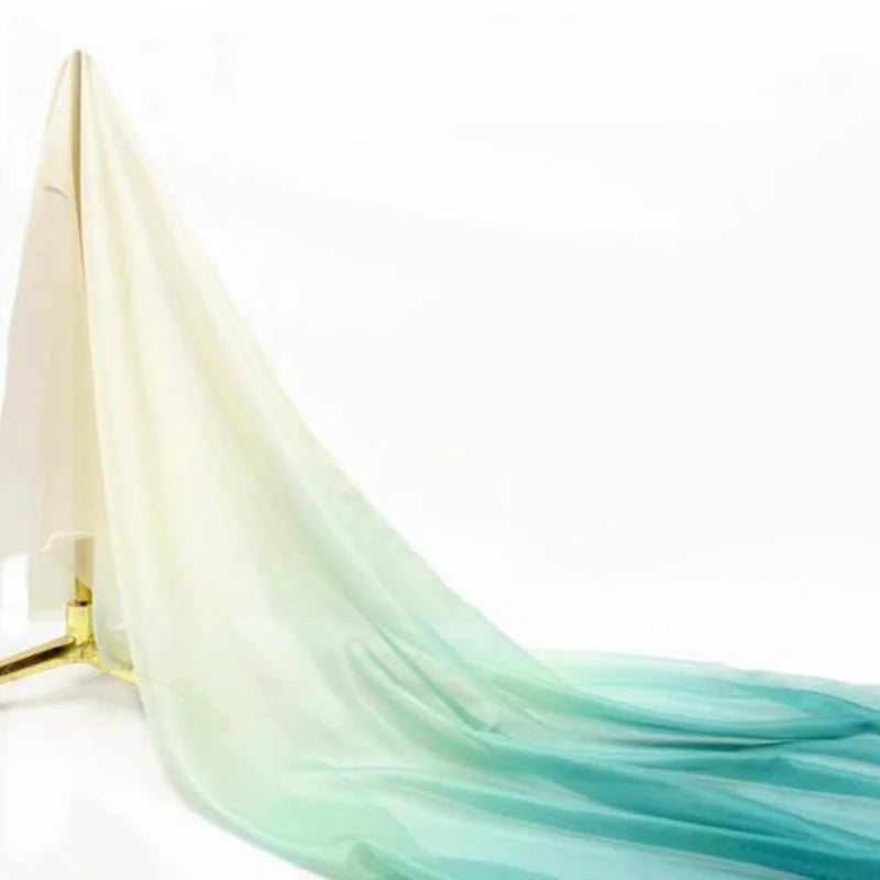 Gradient Chiffon Sheer Fabric By The Yard-Longan Craft