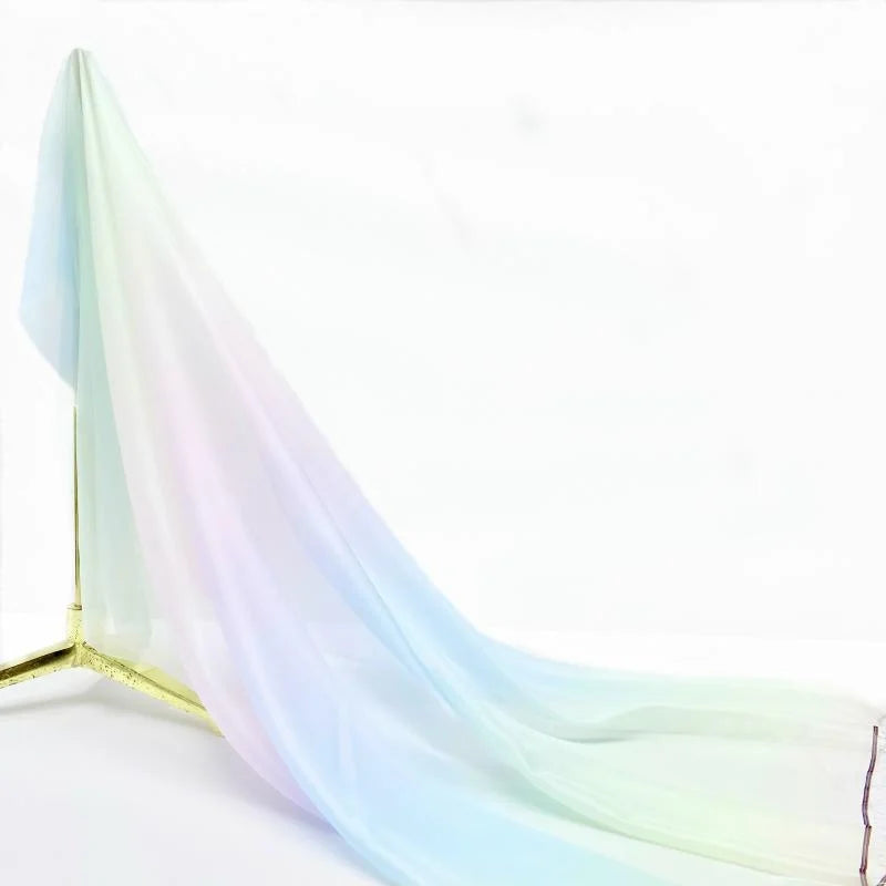 Gradient Chiffon Sheer Fabric By The Yard-Longan Craft