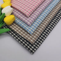 Gradient Style Plaid Seersucker Fabric By the Yard