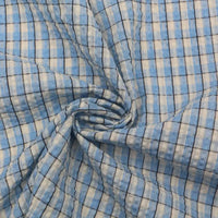 Gradient Style Plaid Seersucker Fabric By the Yard