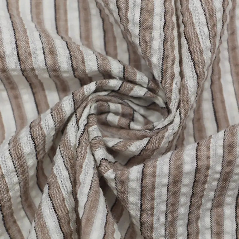 Gradient Wide Stripe Seersucker Fabric By the Yard