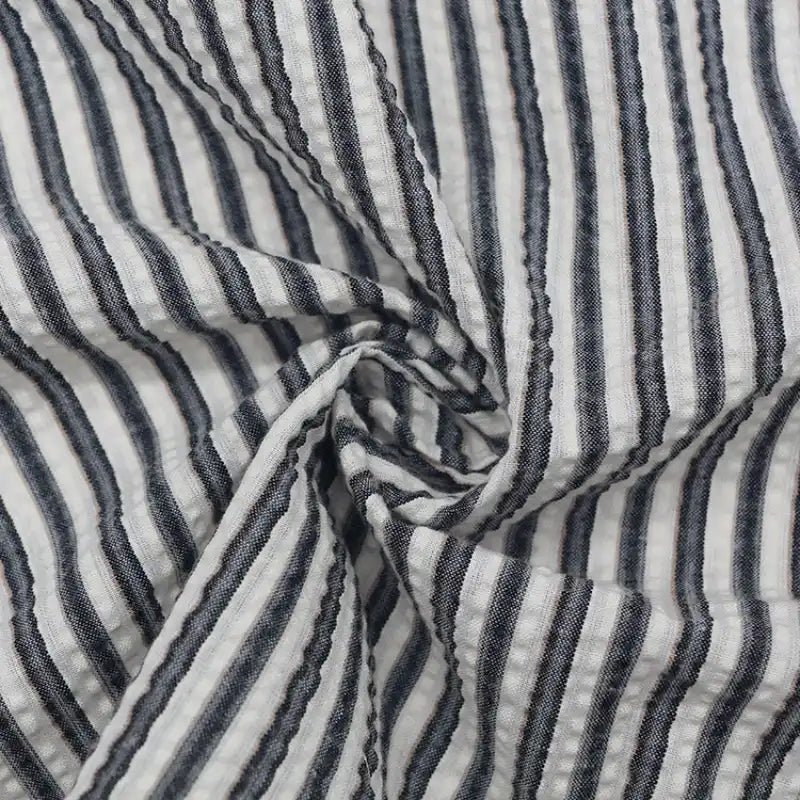 Gradient Wide Stripe Seersucker Fabric By the Yard