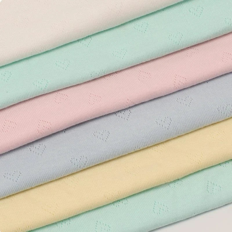 Heart-shaped Jacquard Knit Pointelle Fabric By The Yard