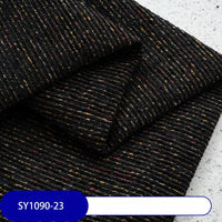 A close-up of folded Heavy Weight Slub Chenille Fabric by Longan Craft, featuring fine colorful specks and horizontal ridges on thick polyester chenille. A blue label reads SY1090-23—perfect for premium upholstery projects.