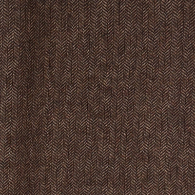 Longan Craft Herringbone Wool Fabric By The Yard in dark brown wool polyester with a subtle herringbone weave pattern.