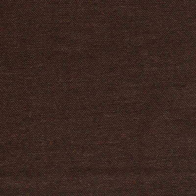 Herringbone Wool Fabric By The Yard in dark brown wool polyester with a fine herringbone weave pattern.