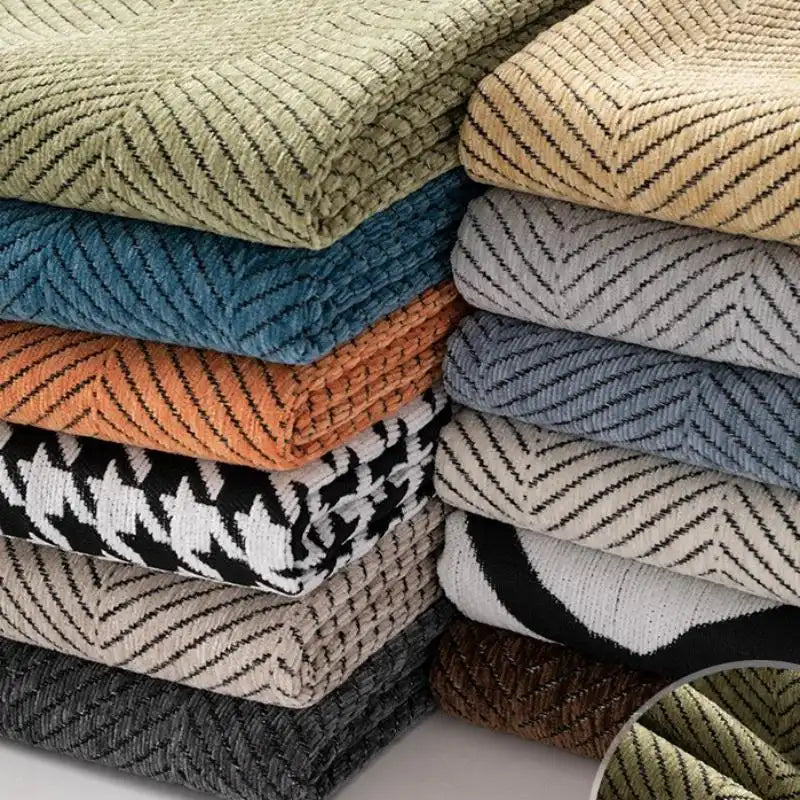 Herringbone Pattern Chenille Fabric By The Yard