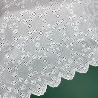 Hollow Out White Embroidered Fabric By The Yard