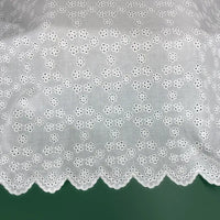 Hollow Out White Embroidered Fabric By The Yard