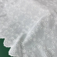 Hollow Out White Embroidered Fabric By The Yard