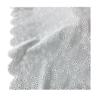 Hollow Out White Embroidered Fabric By The Yard