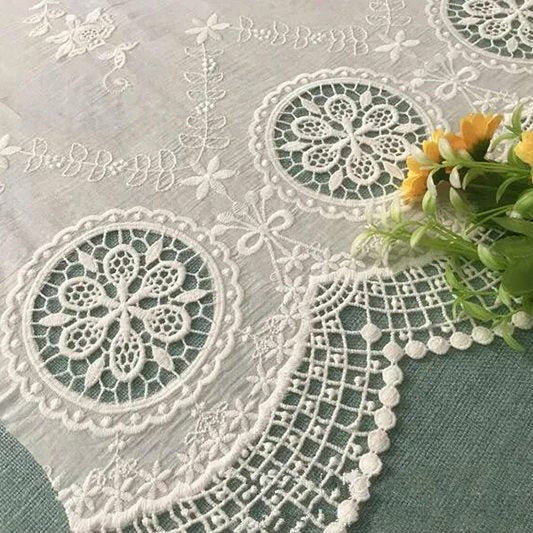 Hollow Out Embroidered Eyelet Fabric By The Yard
