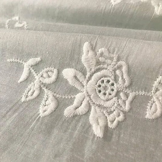 Hollow Out Embroidered Eyelet Fabric By The Yard