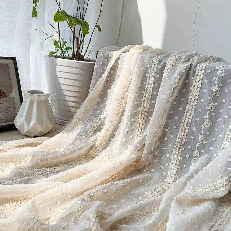 Jacquard Stripe Dot Chiffon Fabric By the Yard