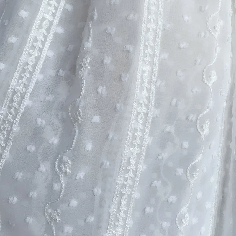 Jacquard Stripe Dot Chiffon Fabric By the Yard