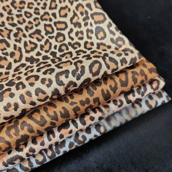 Leopard Print Suede Fabric By The Yard