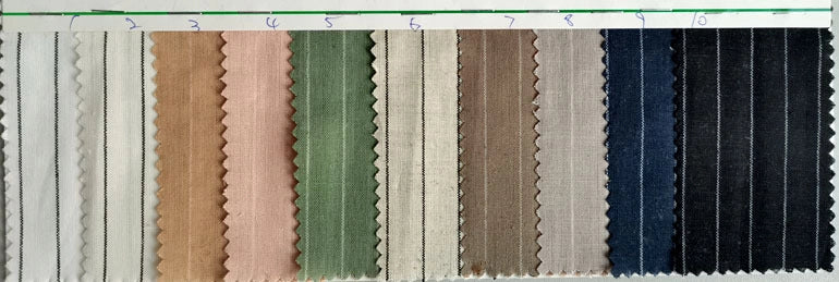 LightweightStripedLinenFabricByTheYard