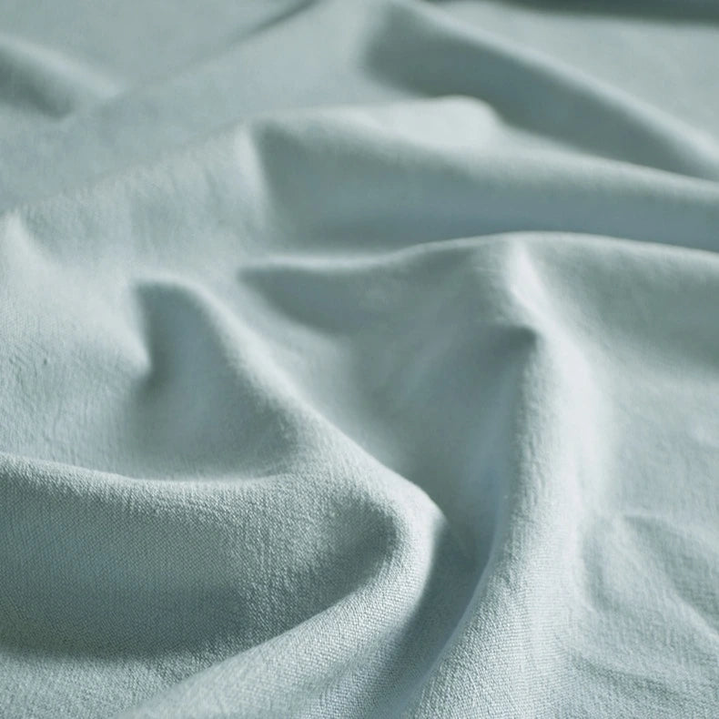 Close-up of Medium Weight Viscose Linen Fabric by Longan Craft, featuring a soft, textured washed finish in multicolor. This breathable material adds comfort and charm to any clothing or design project.
