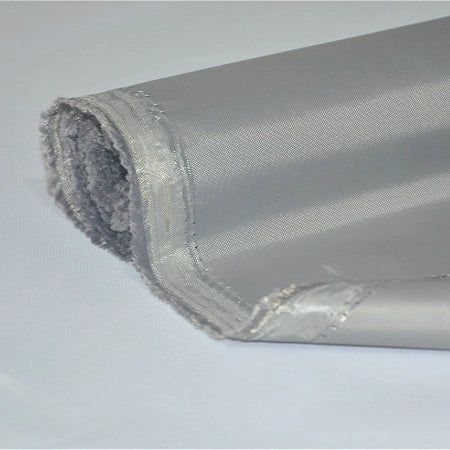 A close-up of a rolled sheet of Longan Craft Multicolor 300D PU Coated Polyester Oxford Fabric, showing its reflective surface and unfinished edge, displayed on a plain white background—ideal for bags and backpacks.