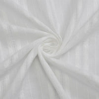 Close-up of Multicolor Leno Dobby Fabric by Longan Craft, pure cotton material with openwork jacquard and a subtle stripe pattern. The semi-sheer textile’s delicate weave and breathable texture are shown in a gentle spiral fold.