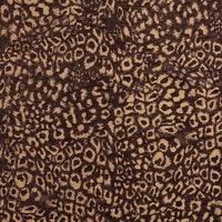 Multicolor Leopard Chenille Fabric By The Yard in a textured brown and tan leopard jacquard pattern.
