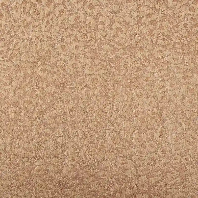 Multicolor Leopard Chenille Fabric By The Yard in tan with a raised, tonal leopard print jacquard pattern.