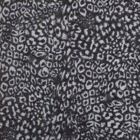 Multicolor Leopard Chenille Fabric By The Yard in a black and grey leopard jacquard pattern.