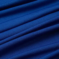 Close-up of Longan Craft's Multicolor Polyester Jersey Fabric by the Yard, showing its stretchable elastane weave in blue with soft diagonal folds and visible texture, ideal for jersey dressmaking.