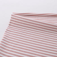 Longan Craft Multicolor Striped Cotton Jersey Fabric by the yard—stretch elastane jersey material, ideal for sportswear or soft cotton jersey projects.