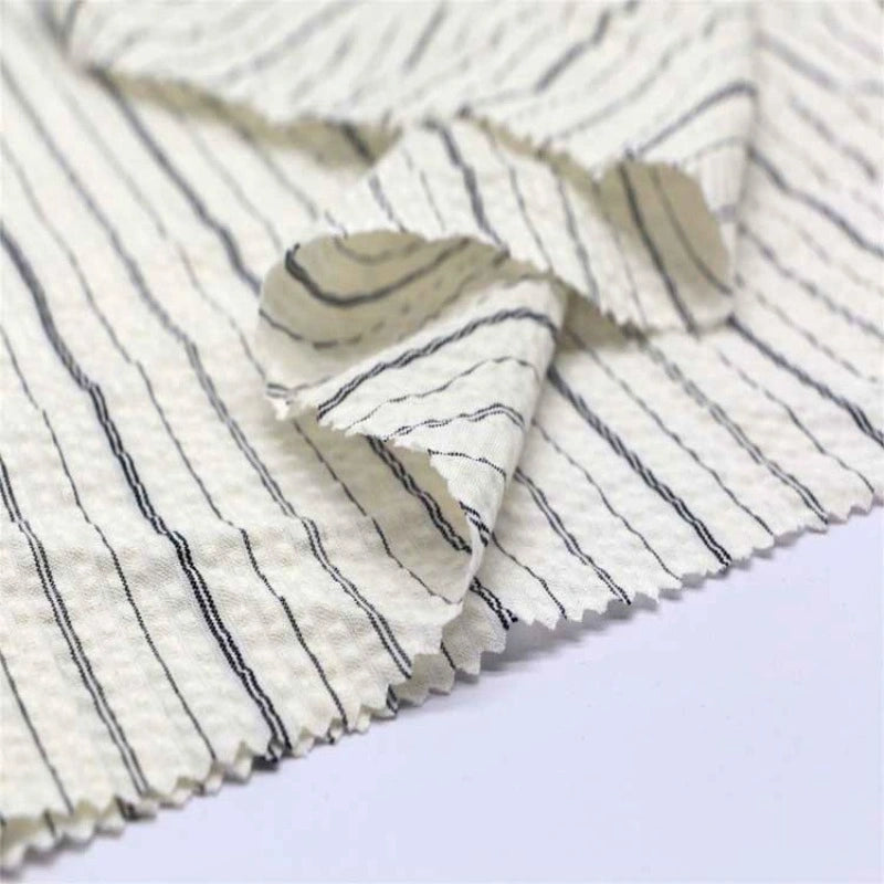 Multicolor Striped Seersucker Fabric By the Yard