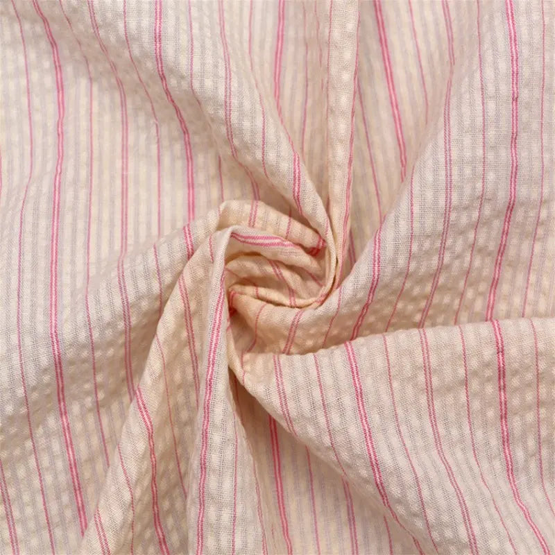Multicolor Striped Seersucker Fabric By the Yard