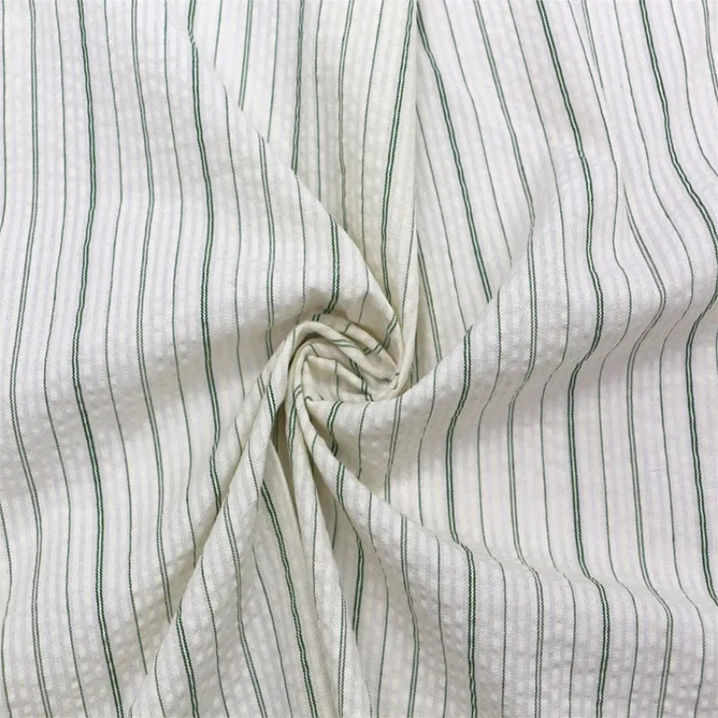 Multicolor Striped Seersucker Fabric By the Yard