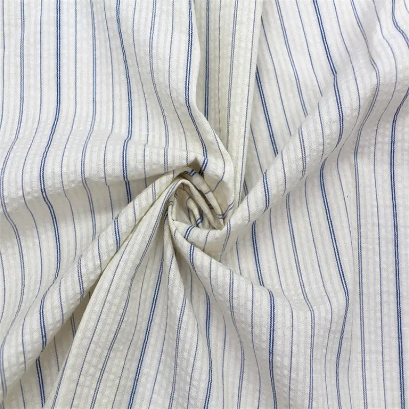 Multicolor Striped Seersucker Fabric By the Yard