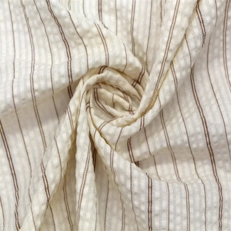 Multicolor Striped Seersucker Fabric By the Yard