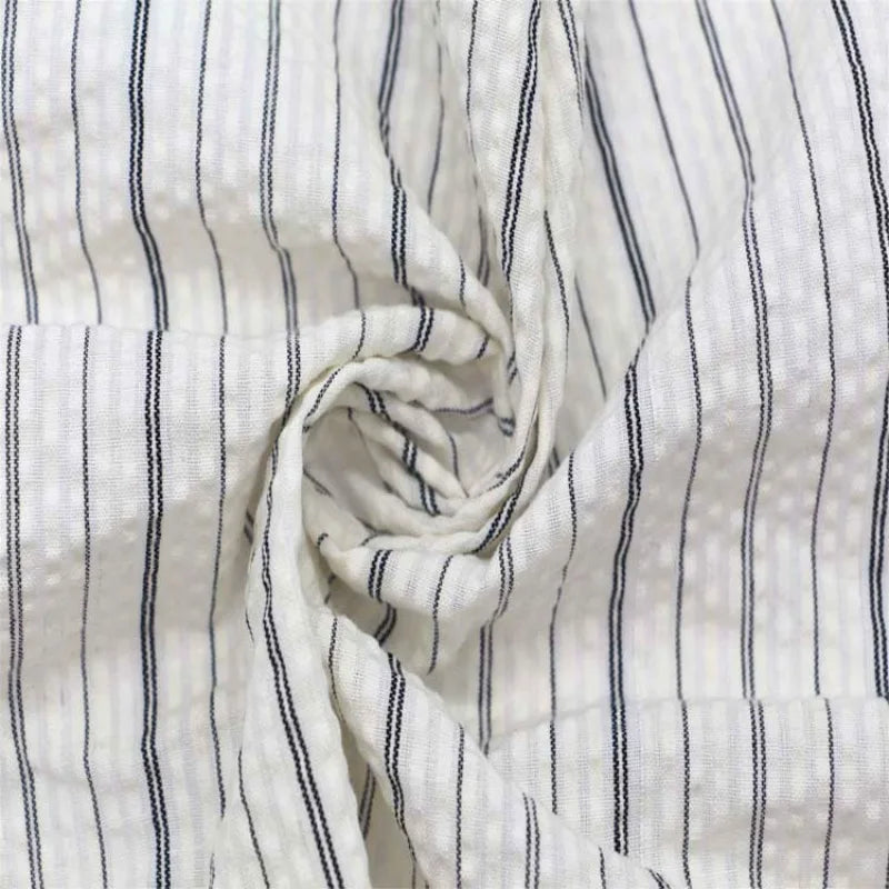 Multicolor Striped Seersucker Fabric By the Yard