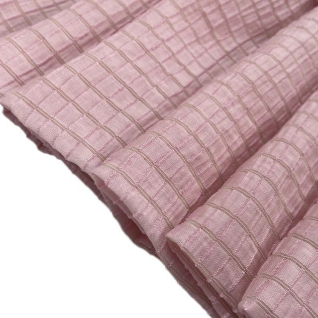 Longan Craft Plaid Jacquard Lyocell Fabric By The Yard features a breathable, sustainable material with a multicolor checked pattern and soft drape—ideal for apparel and projects. Available by the yard.