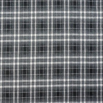 Longan Craft’s Plaid Mammoth Flannel Fabric By The Yard features a classic black and white checkered design in a cozy polyester rayon blend—perfect for shirts and comfy projects.