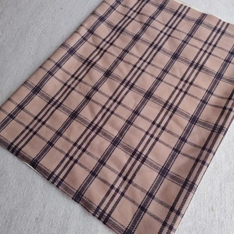 Plaid Pattern Suede Fabric By The Yard