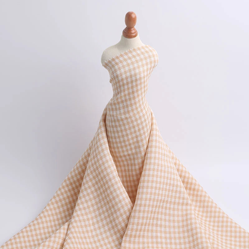 Plaid Waffle Weave Fabric By The Yard