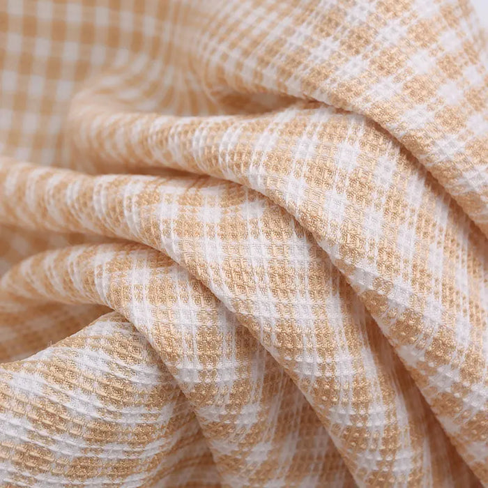 Plaid Waffle Weave Fabric By The Yard