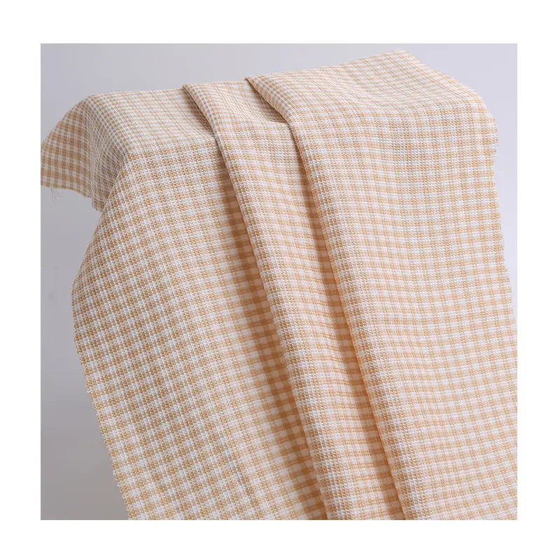 Plaid Waffle Weave Fabric By The Yard