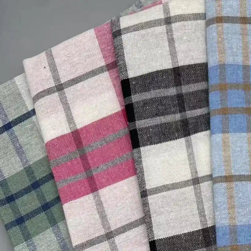 Plaid Chambray Colored Shirt Fabric By The Yard