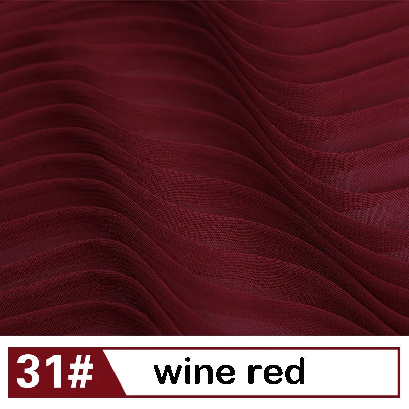 Plain Pleated Chiffon Fabric By the Yard
